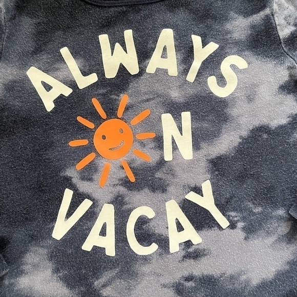 OLD Navy casual blue watercolor graphic design shirt/pullover long sleeves Boy3T - Picture 5 of 12